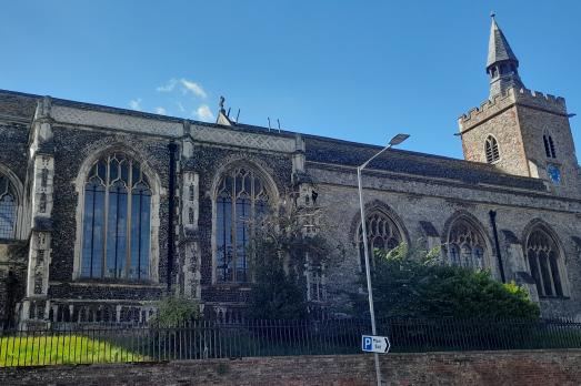 Outside Colchester St James the Great Church