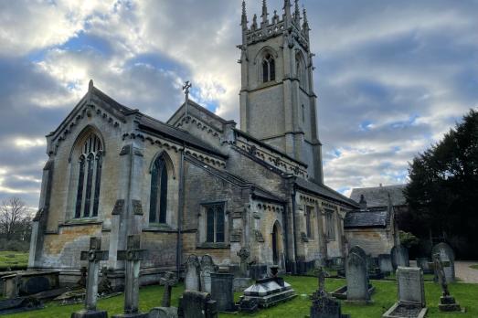 Hackthorn St Michael Church in Lincolnshire, photographed under a dramatic sky