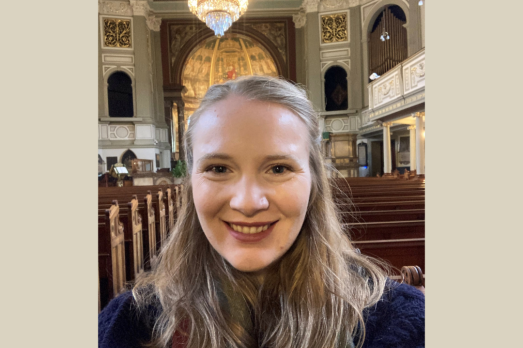 An image of a person inside St Marylebone Church in London