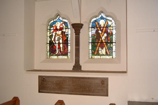 Two small windows in a church