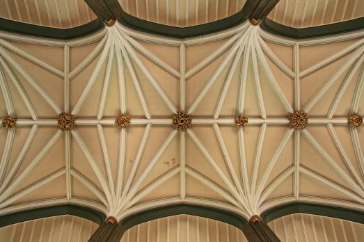 Interior view of the ceiling at Stockport St Mary Church