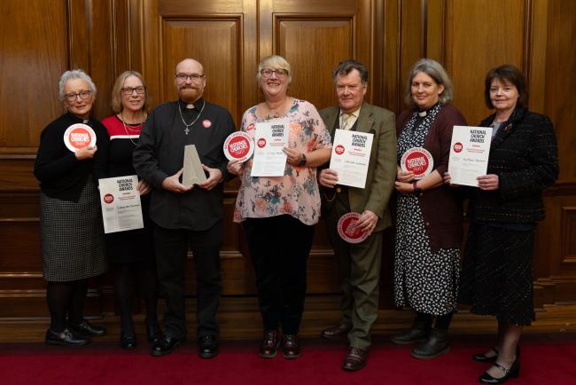 Image shows all volunteer award winners