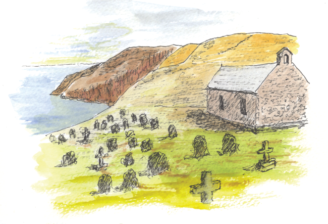 A watercolour of Llanbadrig St Patrick Church